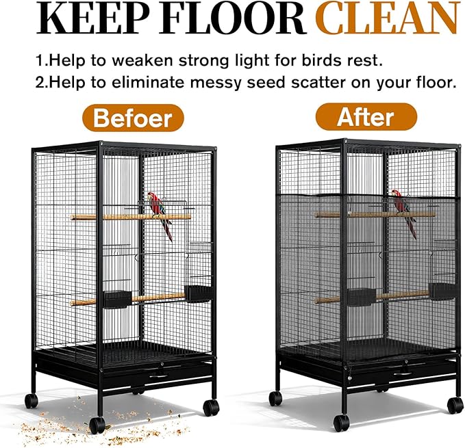 1 Pc Large Bird Cage Seed Cather, Bird Cage Cover 31 X 118 Inches Adjustable - Image 4