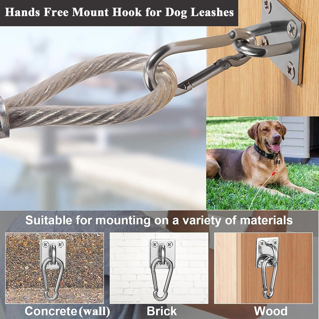 Stainless Steel Tie Out Mounted Wall Hook with Clip for Dog Up to 500lbs