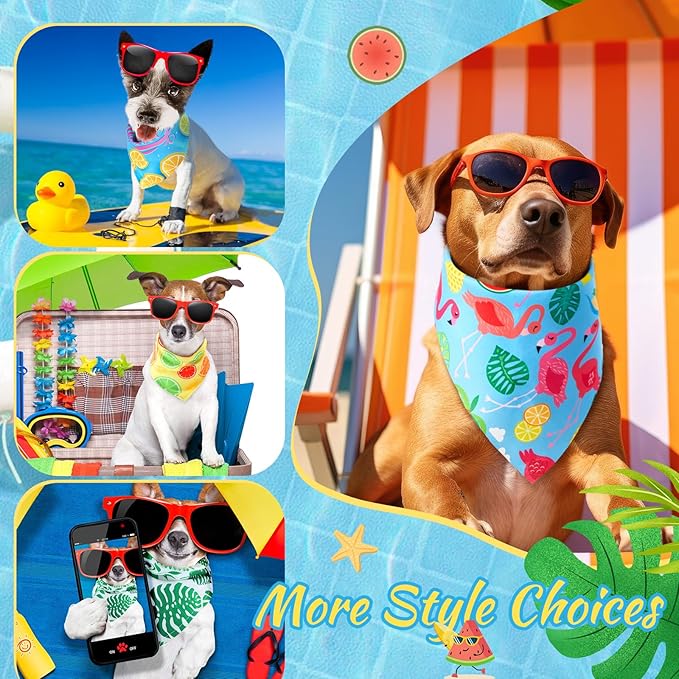 Chunful 100 Pieces Dog Bandanas Bulk Summer Pet Bandanas Pack Triangle Scarf - Image 7