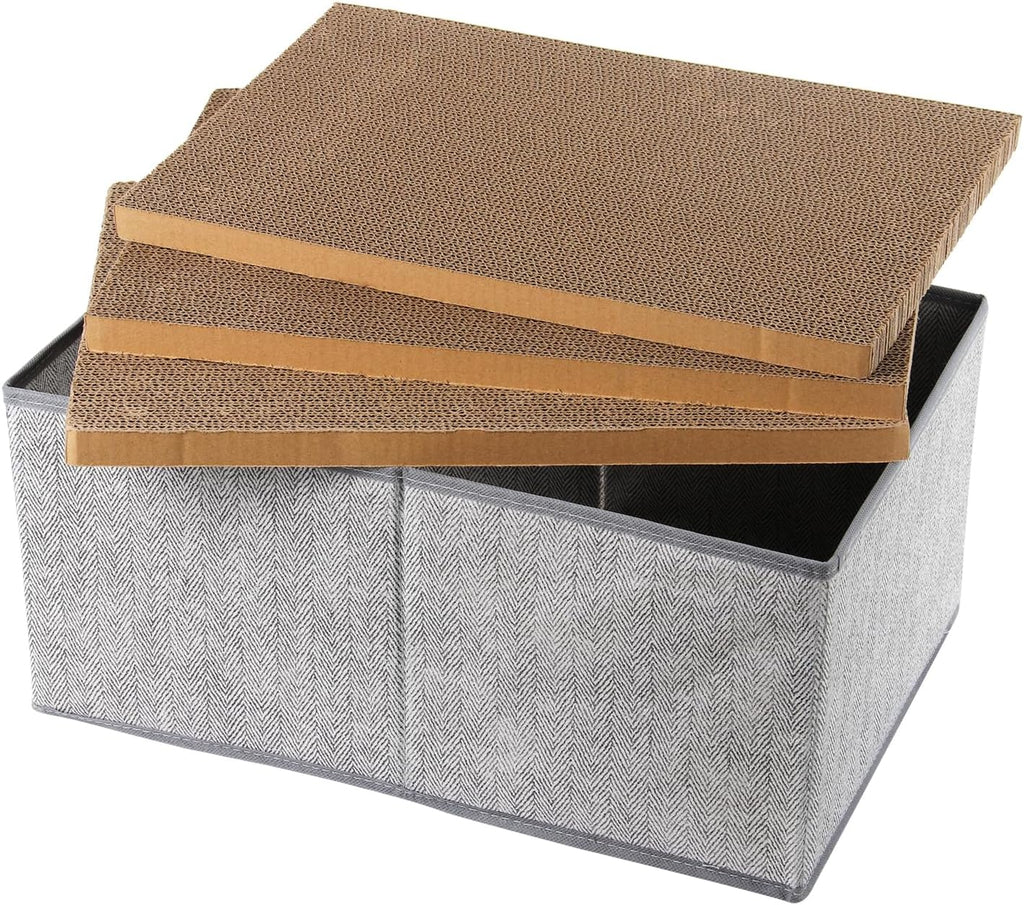 Kichwit Large Cat Scratching Pads, 3pcs Cat Scratcher Cardboard with a Box
