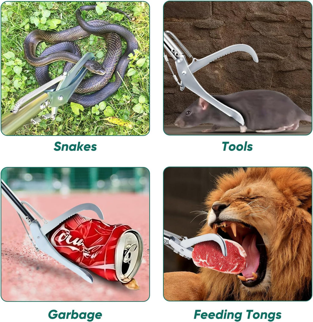 Locking Snake Catcher Grabber Tool, 52" Professional Snake Tongs Heavy Duty