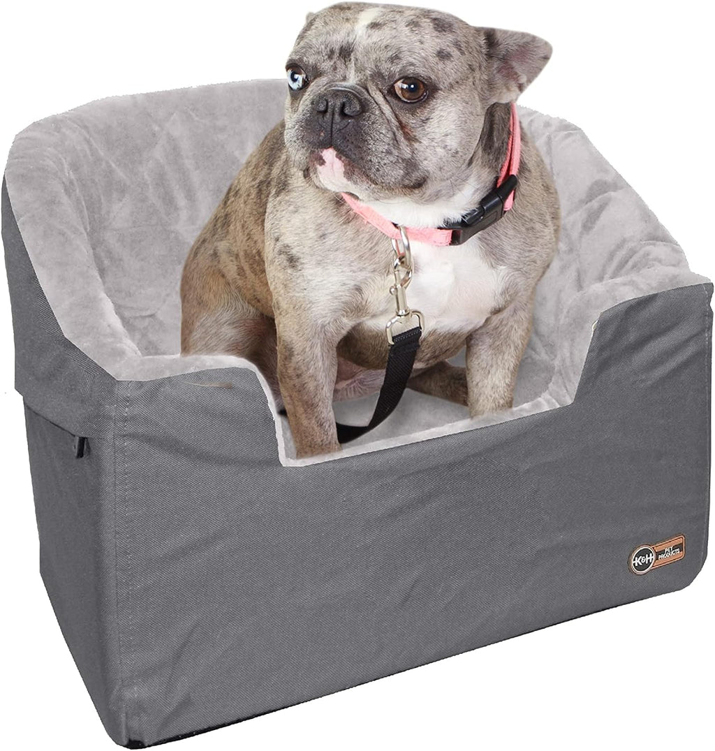 K&H Bucket Booster Dog Car Seat, Cat & Dog Booster Seat, Large Gray/Gray