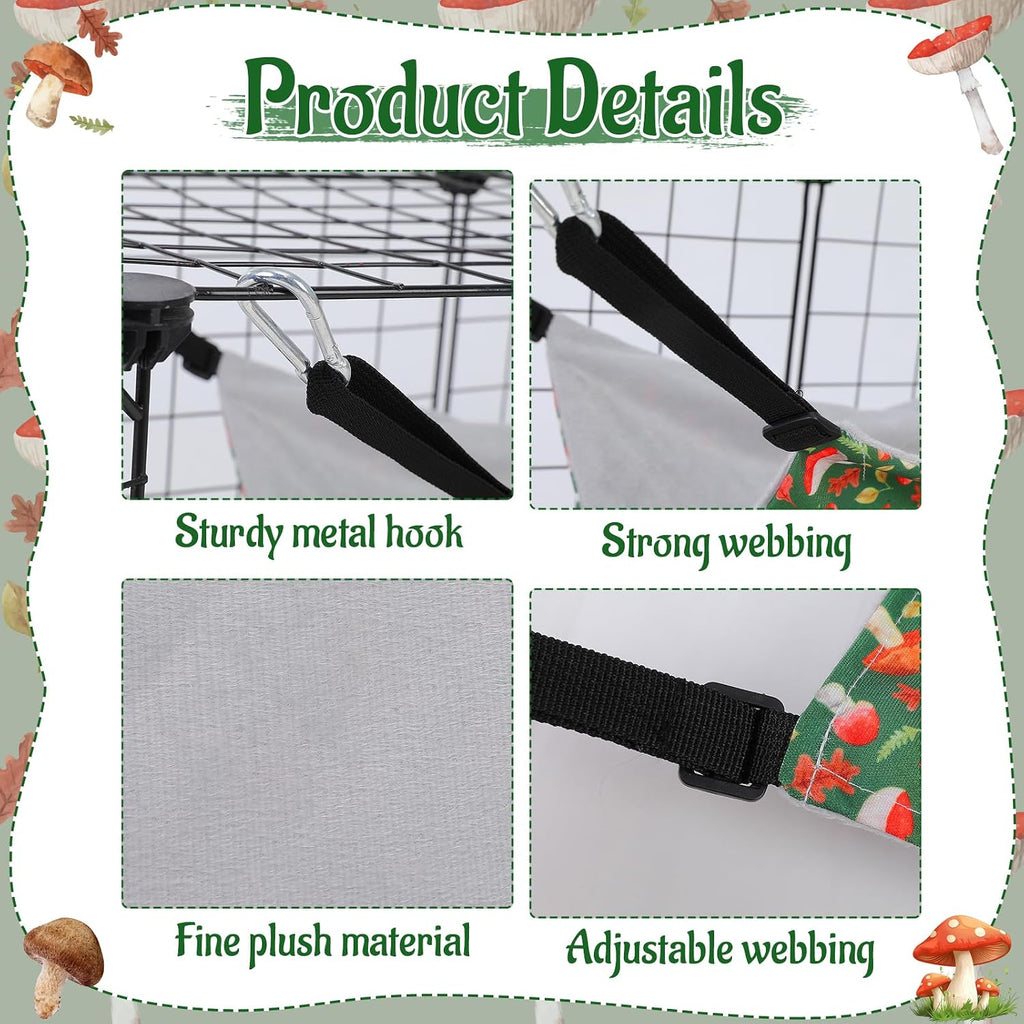Hamster Hammock, 4 Pack Ferret Guinea Cage Accessories, Camouflage