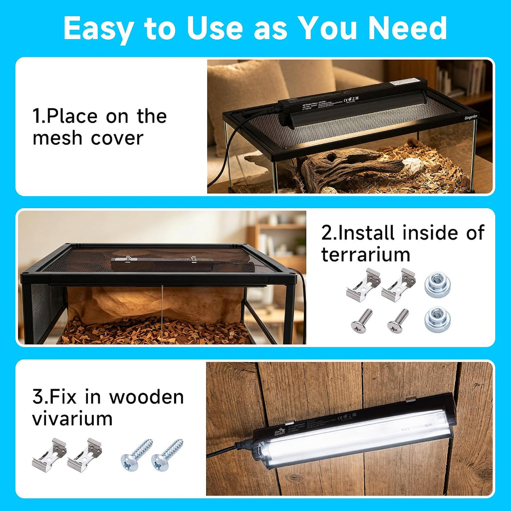 T5 10.0 UVB Reptile Lighting Combo Kit 12-Inch 8W
