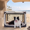 Lesure Portable Soft Collapsible Dog Crate for Large Dogs, 36in Light Grey