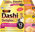 INABA Dashi Delights Lickable Cat Treats, Chicken Variety, 12ct