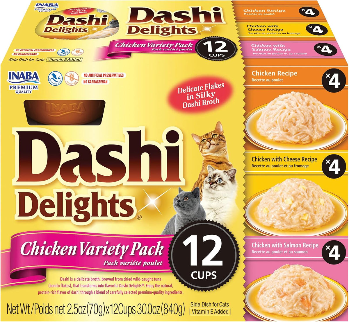 INABA Dashi Delights Lickable Cat Treats, Chicken Variety, 12ct