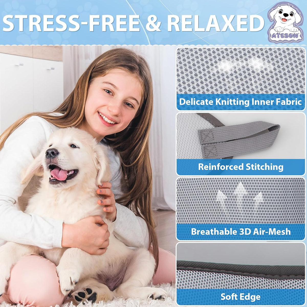 Pet Dog Grooming Hammock Harness for Medium Dogs Nail Trimming, Dog Sling for Cutting Nails, Dog Hanging Holder Hanger with Nail Clippers, Nail File, Scissors
