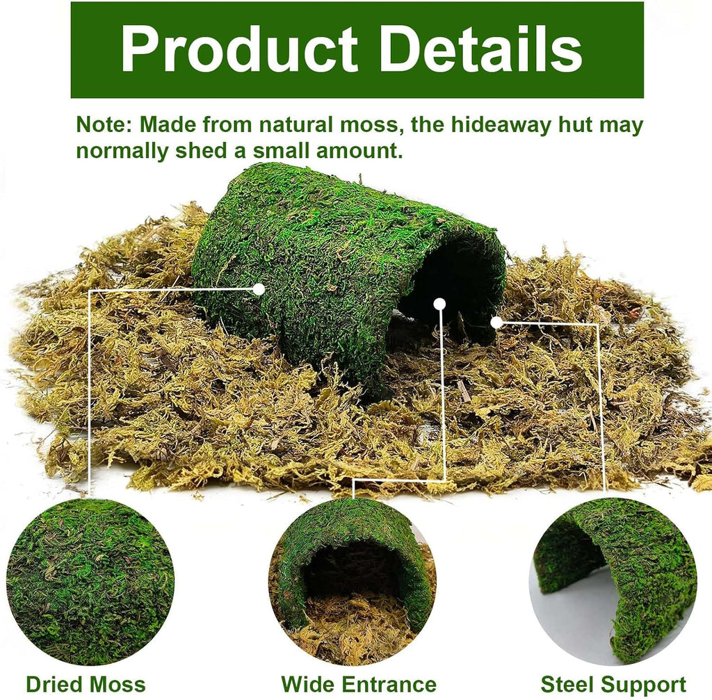 kathson Leopard Gecko Hide,Reptile Hideout Climbing Moss Caves Snake Hide