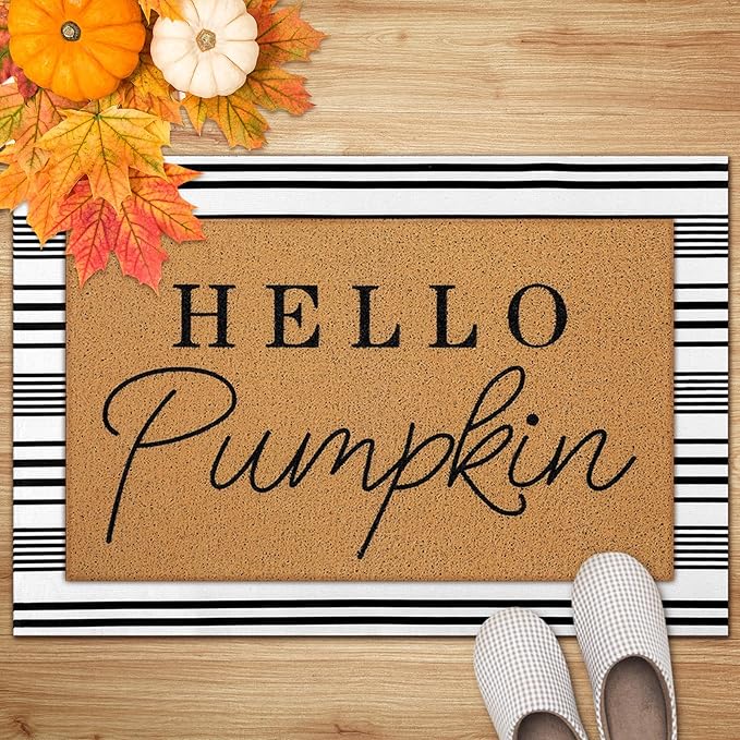 Tinideya 2 Pcs Door Mat Welcome Non Slip Coir Mats Floor Layering Doormats by Tinideya