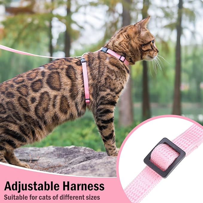 PUPTECK Adjustable Cat Harness and Leash Set Escape Proof Kitten Strap Collar - Image 6