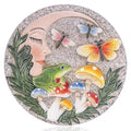 Garden Stepping Stones Outdoor, 9.8" Resin Frog Stepping Stone by Bechivie