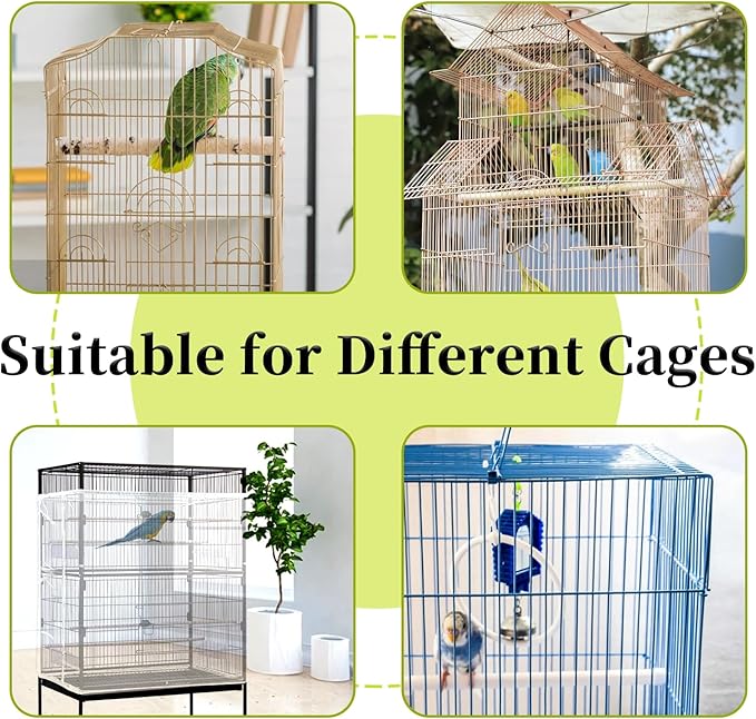 Daoeny Bird Cage Seed Catcher, Large Bird Cage Cover, Adjustable Soft Airy - Image 6