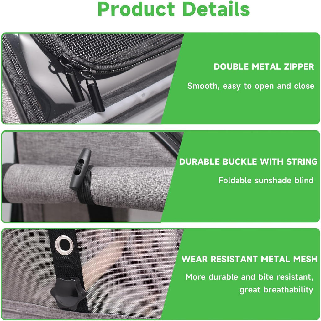 Bird Carrier Bag with Perch, Bird Travel Carrier Backpack with Stainless Steel Plate and Mesh, Portable Transparent Parakeet Travel Cage with Feeder Cups for Small Birds Parakeet Parrot