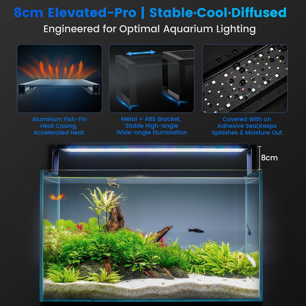 fishkeeper Smart LED Aquarium Light, 24/7 Full Spectrum Fish Light