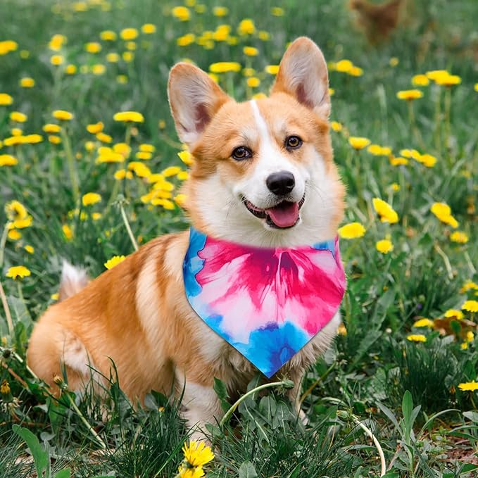 Sanwuta 120 Pcs Rainbow Tie Dye Dog Bandanas - Image 6