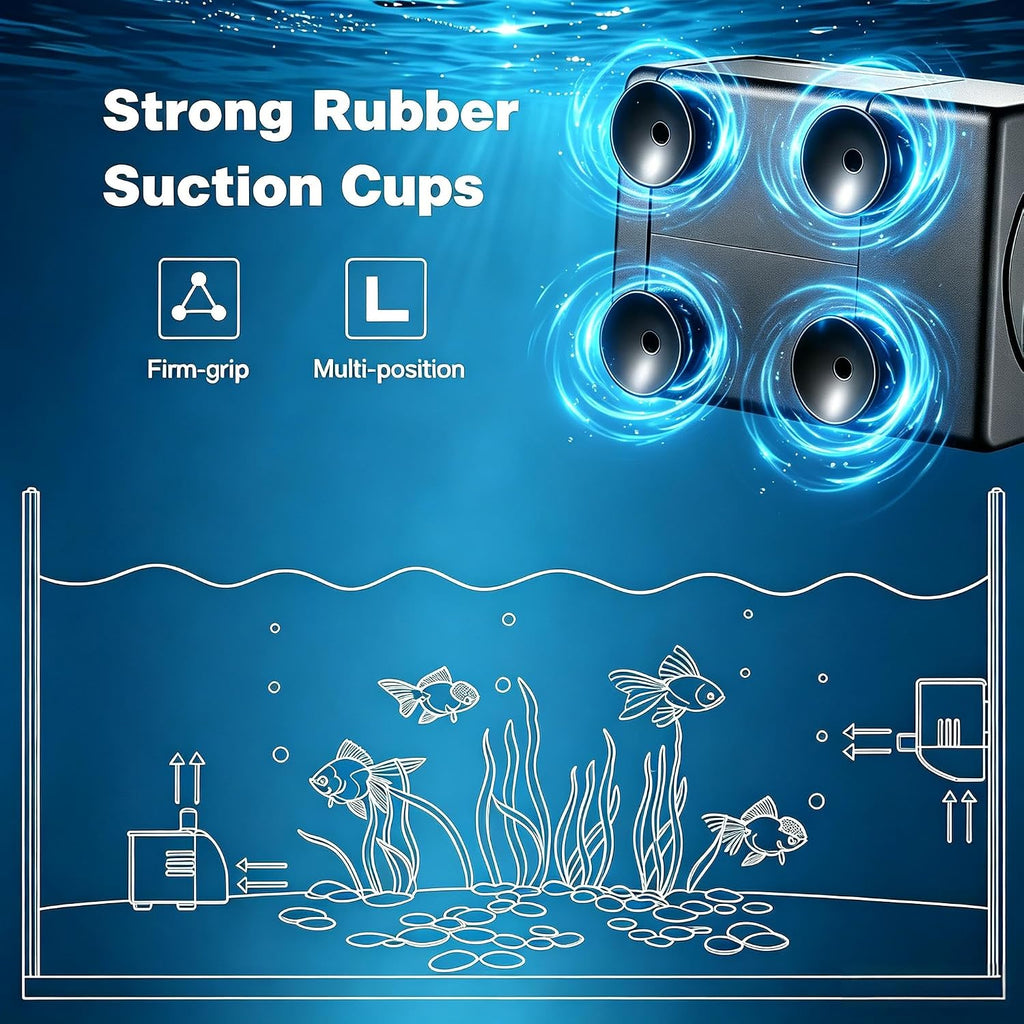 400GPH Quiet Submersible Water Pump for Aquariums Fountains with 3 Nozzles