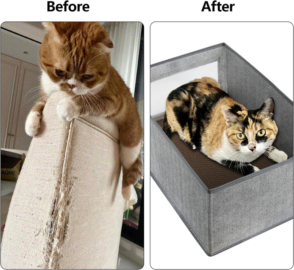 Kichwit Large Cat Scratching Pads, 3pcs Cat Scratcher Cardboard with a Box
