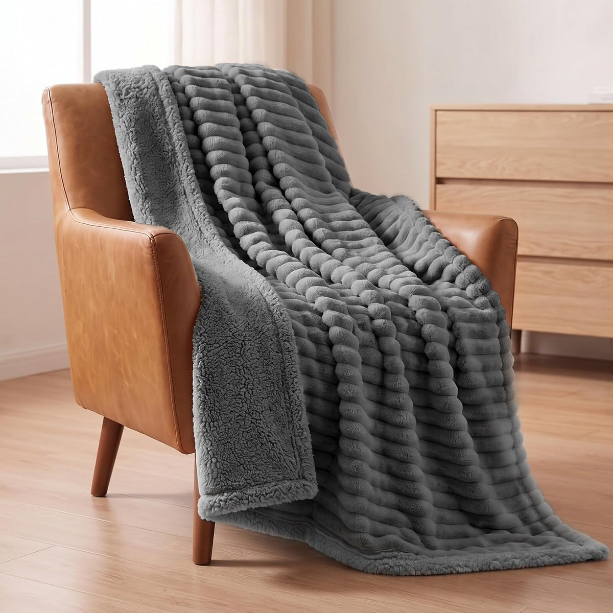 Waterproof Dog Blanket, Washable Reversible Pet Blankets, 38x56in, Grey