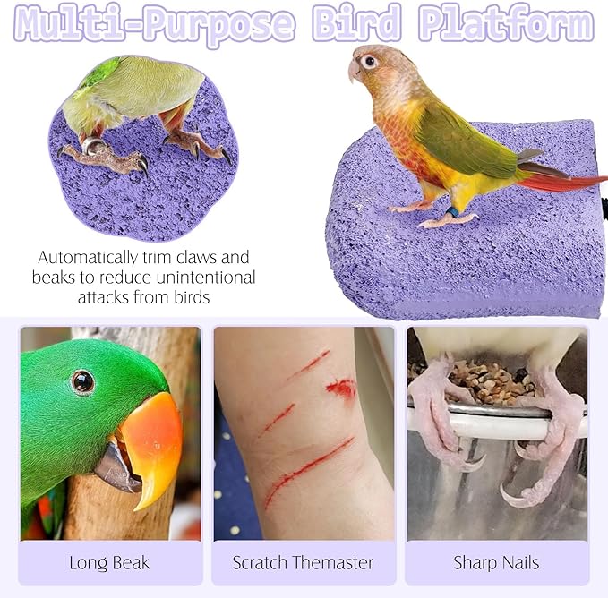 PINVNBY 5 Pack Bird Perch Resin Bird Beak Grinding Stone Parrot Cage Stand - Image 4
