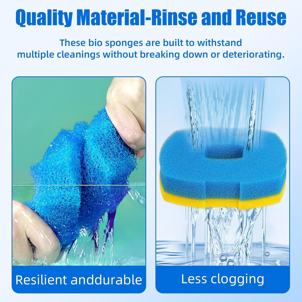 AQUANEAT Replacement Pond Filter Sponge Compatible with Anbull/VIVOHOME 950/1370GPH Pond Filter Pump Aquarium Filter pad for Fish Tank (2pcs)
