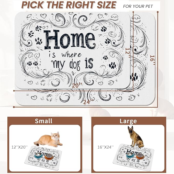 Home is Where My Dog is Dog Food Mat - Image 2