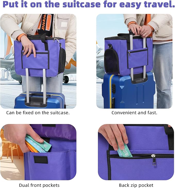 Cat & Dog Carrier for Pets Up to 15 Lbs, Airline Approved Soft-Sided - Image 6