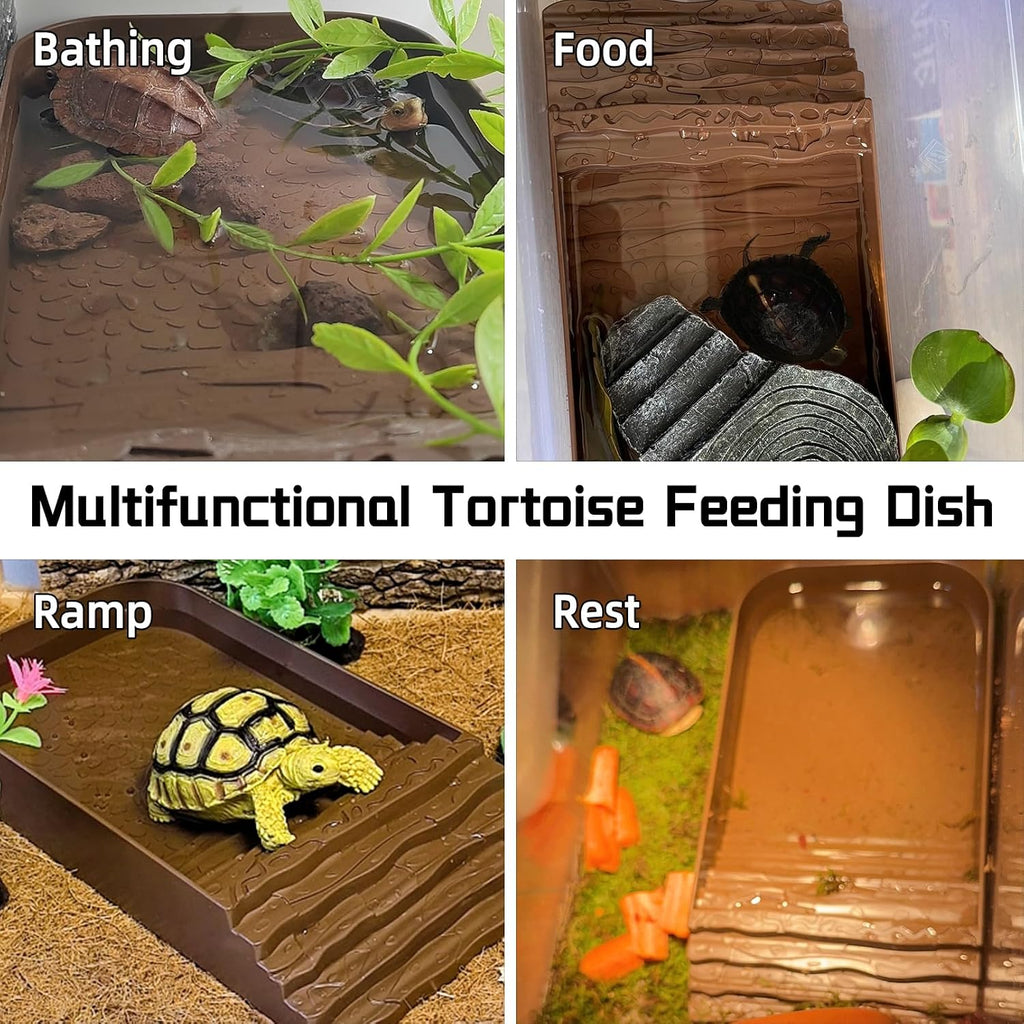 7 PCS Reptile Water Dish Bathing Pool Turtle Habitat Accessories