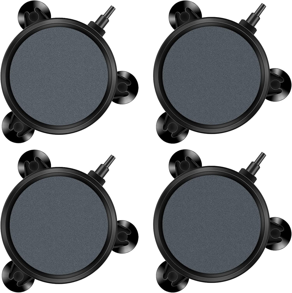 Pawfly Aquarium 4 Inch Air Stone Disc Bubble Diffuser Release Tool for Air Pumps Buckets Fish Tanks Ponds DWC Reservoirs and Circulation System - 2 Pack
