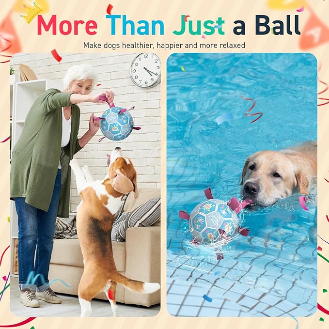 QDAN Dog Birthday Toys, Soccer Ball - Image 6
