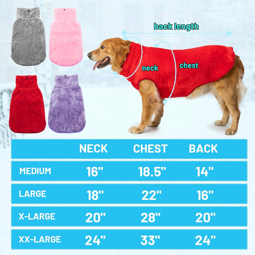 2 Pack Dog Jacket for Cold Weather, Winter Warm Pet Coat (M-XXL)