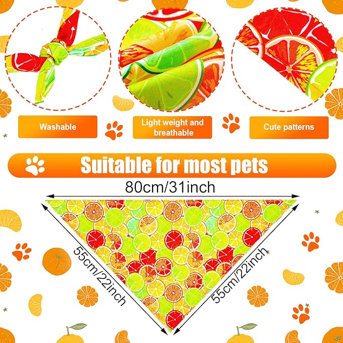 Eccliy 30 Pack Summer Fruit Dog Bandanas Bulk Soft Triangle Dog Scarfs - Image 2