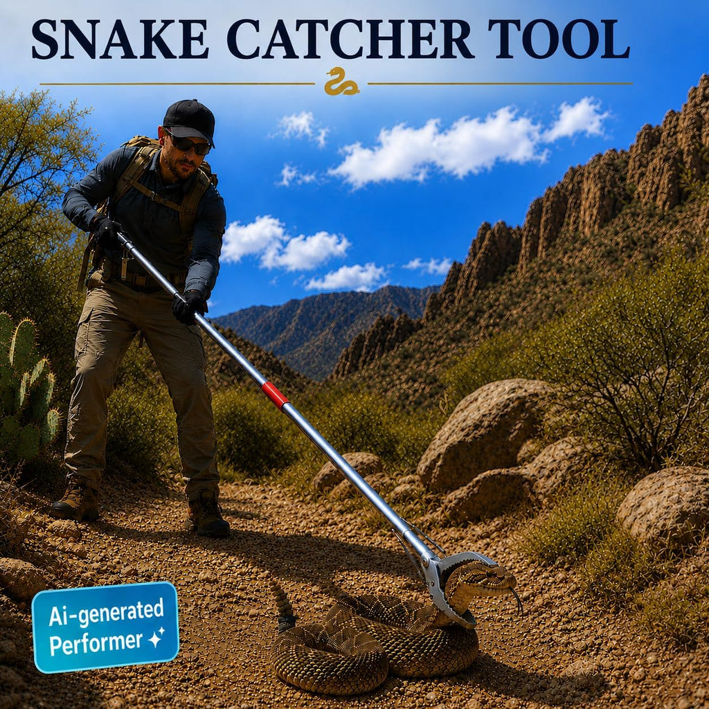 78" Snake Grabber, Collapsible Stainless Steel Snake Catcher with Lock