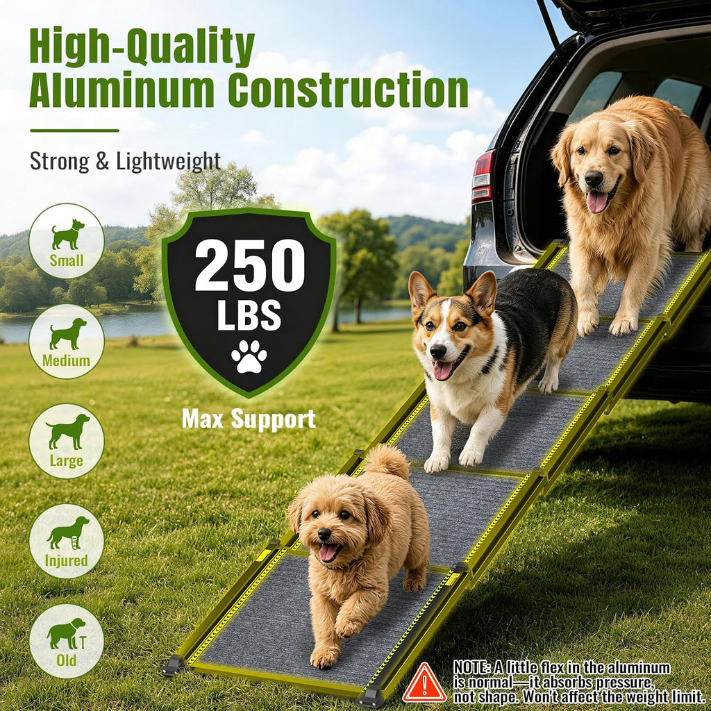 Dog Ramp for Car 73" Extra-Long,Telescoping Pet Ramp for Truck SUV