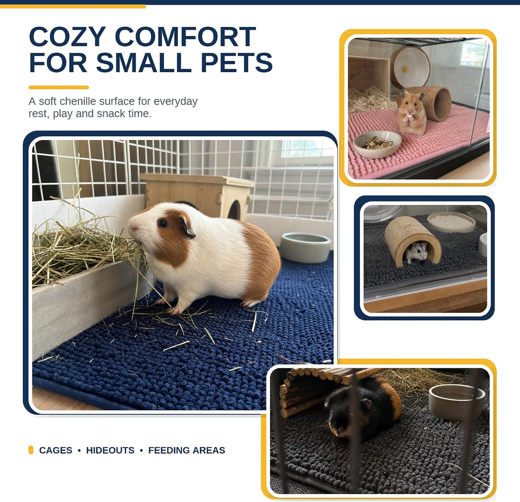 Guinea Pig Cage Liner, Washable Fleece Bedding Mat 16x24 In, 4 Pcs