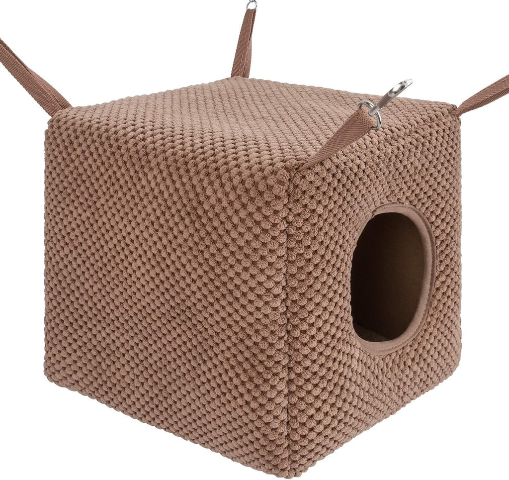 Niteangel Ferret Cozy Swing Hammock - Hanging Beds for Ferrets Rats Chinchilla Sugar Gliders or Other Small Animals (Chocolate)