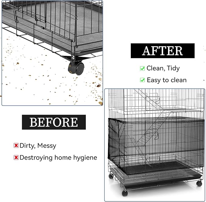 Large Bird Cage Seed Catcher, Stretchy Bird Cage Cover, Soft Nylon Mesh Skirt - Image 4