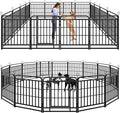 Dog Fence Outdoor 16 Piece Panels 32" Height, Square Steel Pipe by Committedtobetterpetlife
