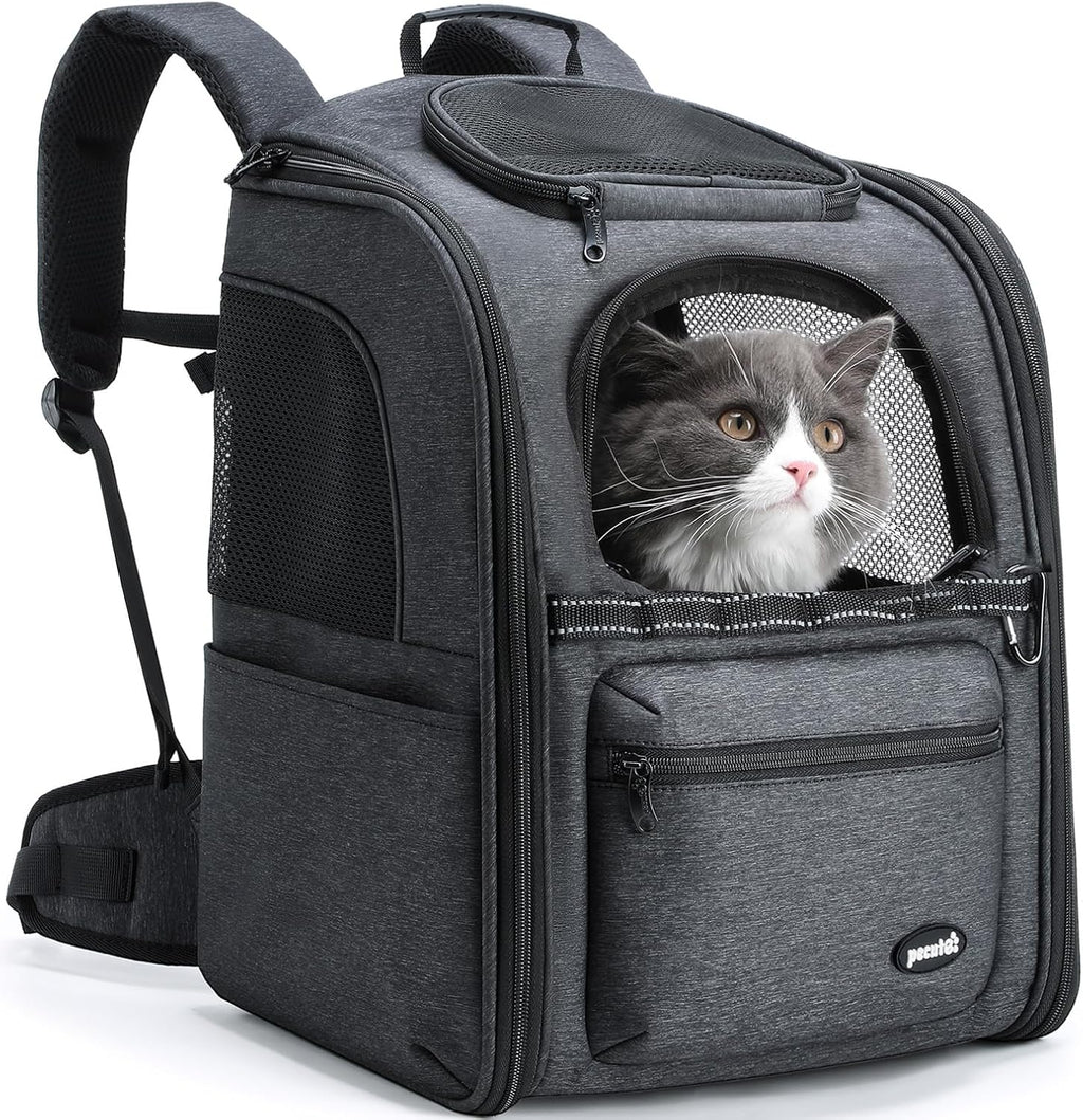 Pecute Ergonomic Cat Backpack, 30% Effort-Saving Breathable Pet Backpack