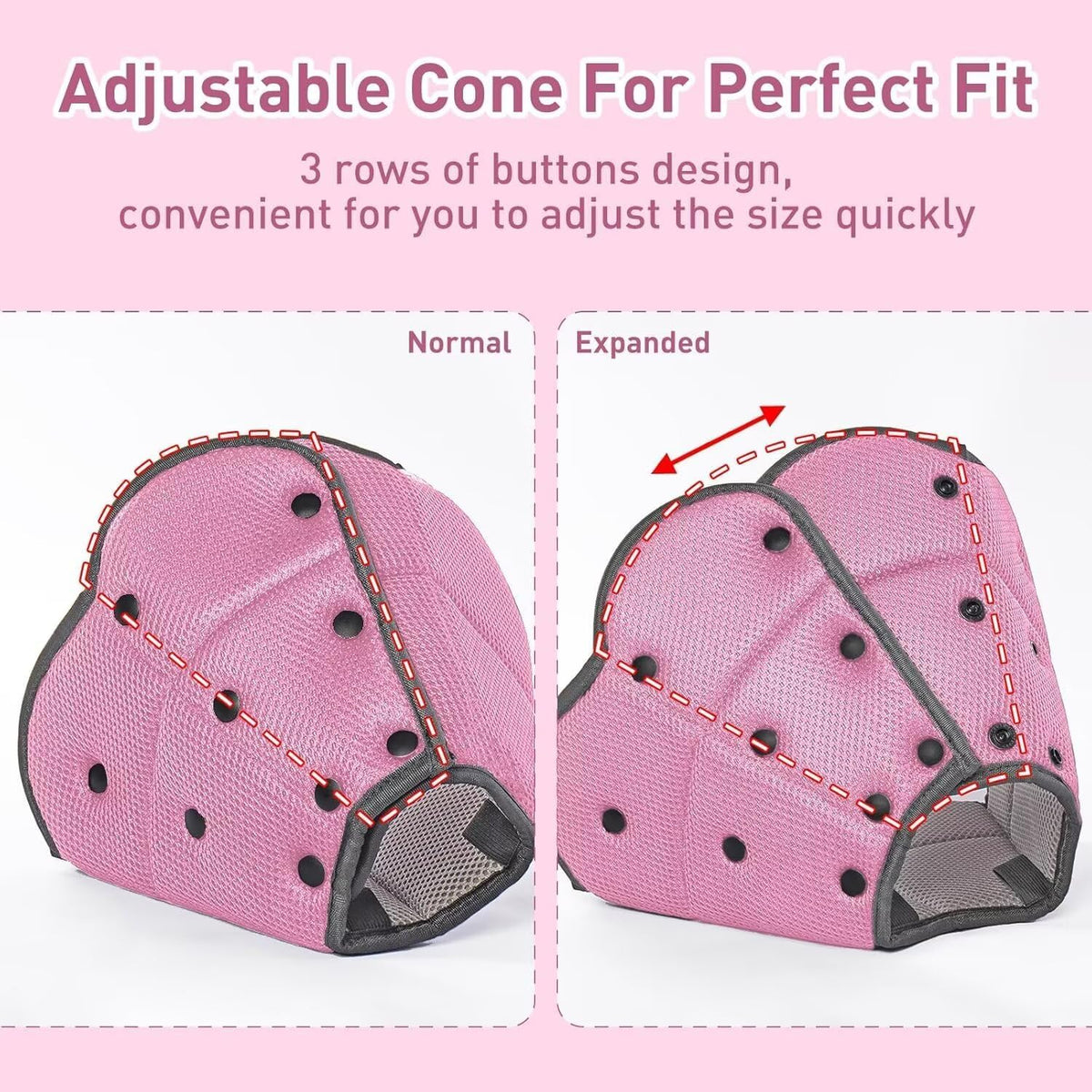 Soft Dog Cone Collar After Surgery, Foldable Adjustable E-Collar for Dogs