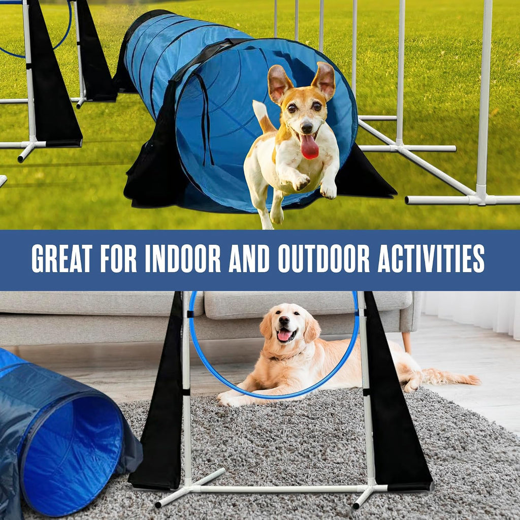 Dog Agility Course Backyard Set, Dog Agility Equipment, Weave Poles, Jumps