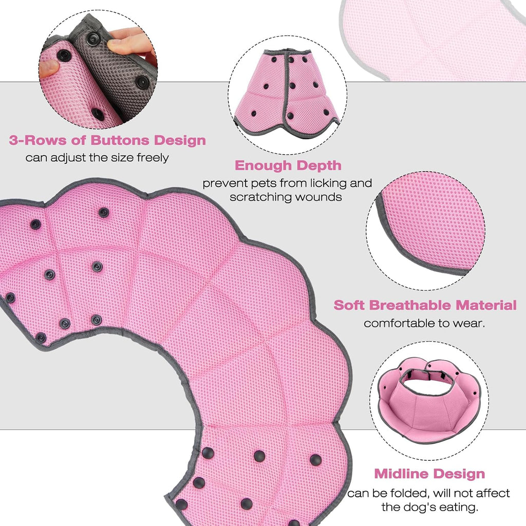 Soft Dog Cone Collar After Surgery, Foldable Adjustable E-Collar for Dogs