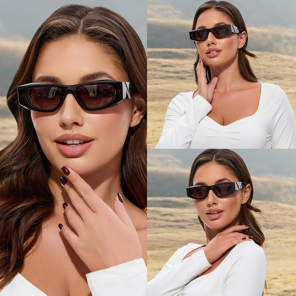 Trendy Polarized Cat Eye Sunglasses Womens Men UV400 VF3201
