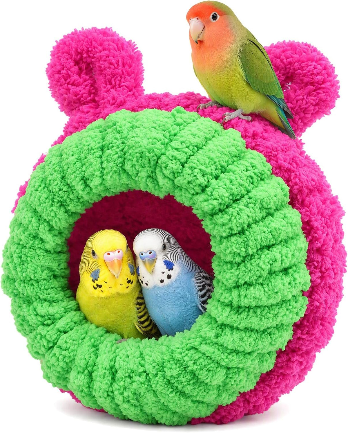 Wontee Bird Nest House with Support Frame for Small Birds, Rose