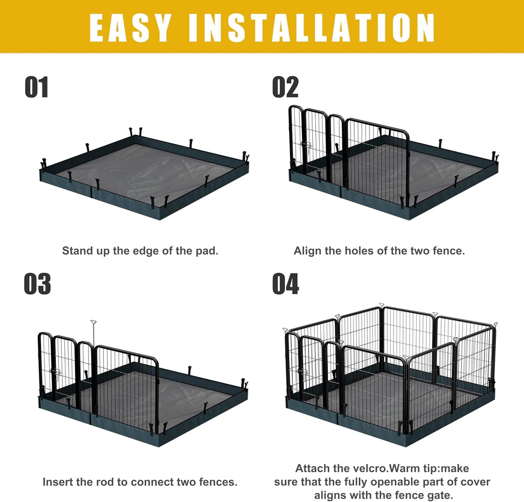 Puppy Playpen with Bottom Storage Bag, 24" H 8 Panels