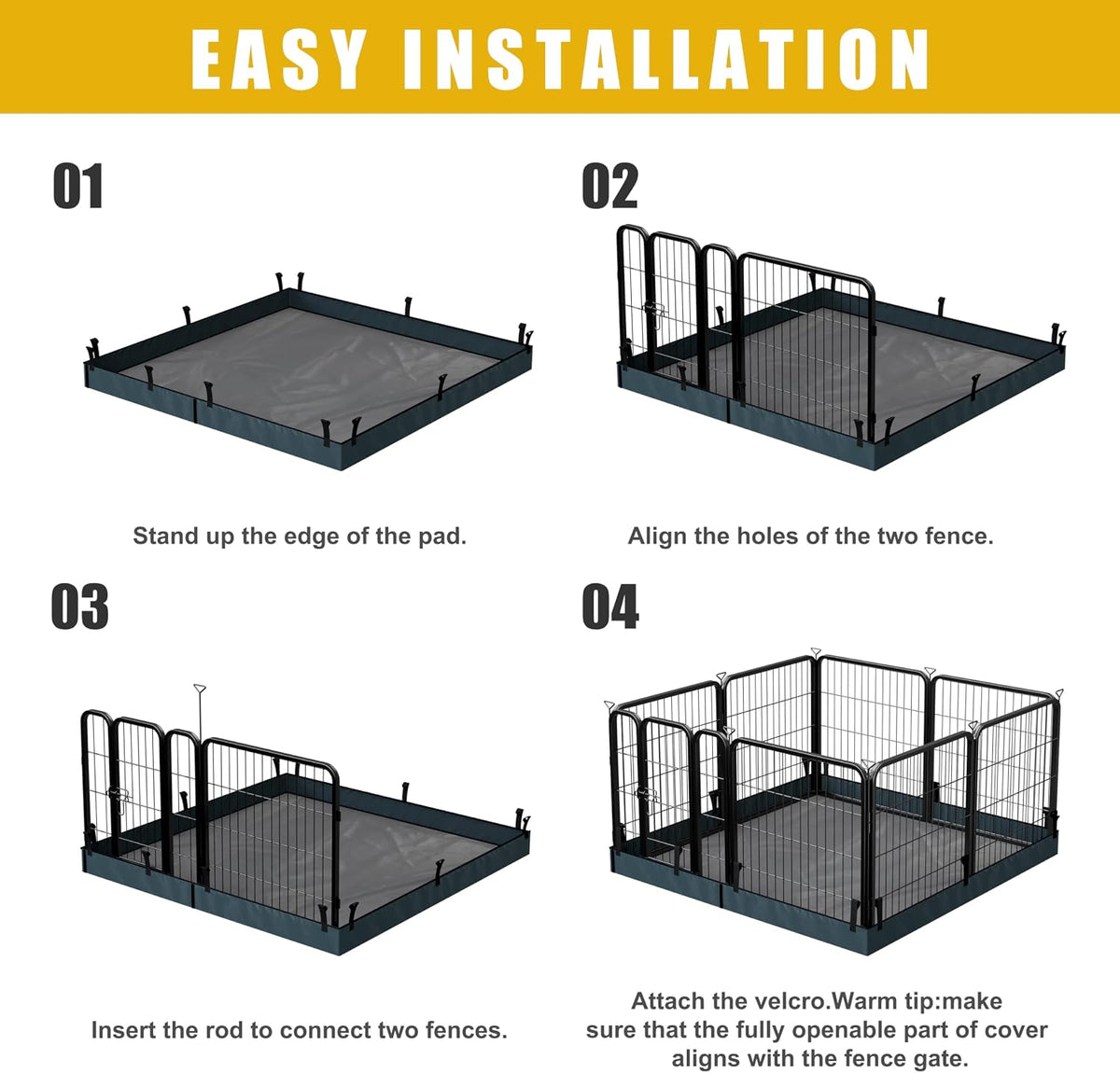 Puppy Playpen with Bottom Storage Bag, 24" H 8 Panels