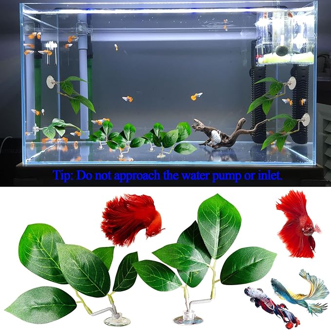 Fish Leaf Pad Fish Tank Accessories Aquarium Décor Simulating 2 pcs Adjustable - Image 7