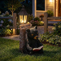 Lyeasw Garden Statues Bears, Solar Reading Bear Statue by Lyeasw