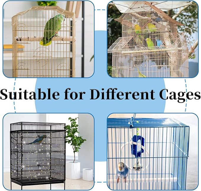 Daoeny Bird Cage Seed Catcher, Large Bird Cage Cover, Adjustable Soft Airy - Image 6