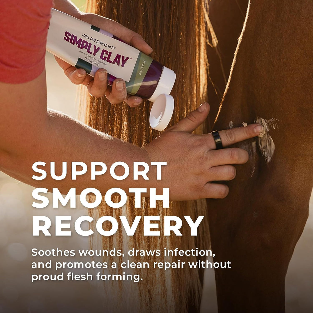 Redmond First Aid - All Natural Hydrated Clay for Horses, 8 Oz Tube